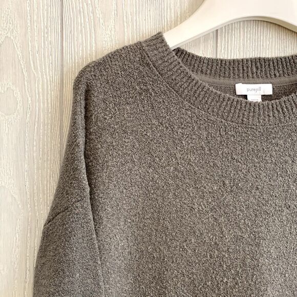 Pure Jill Oversized Sweater Front Pocket Portabello XS NWT - Picture 2 of 6